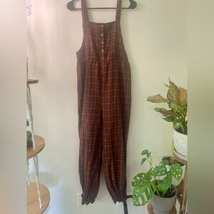 Plaid Sleeveless Jumpsuit